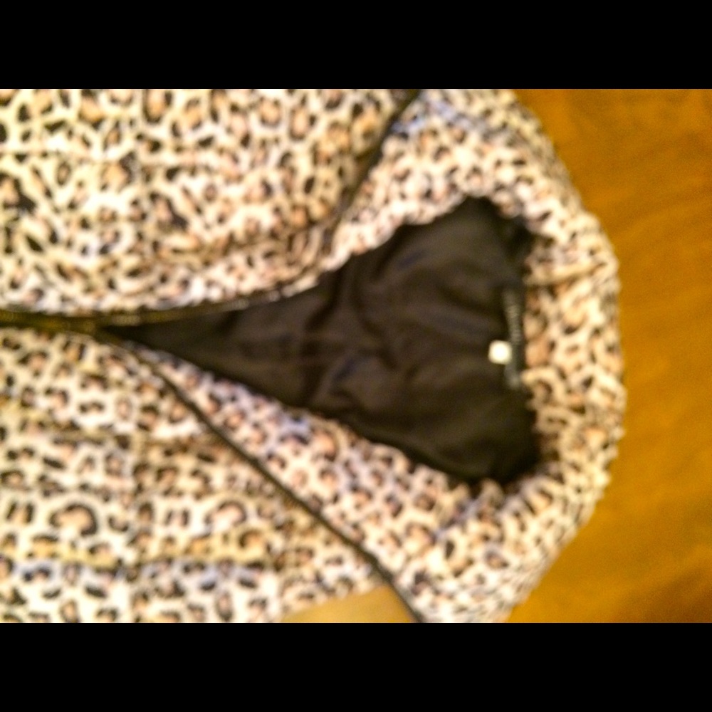 Leopard print puffer vest